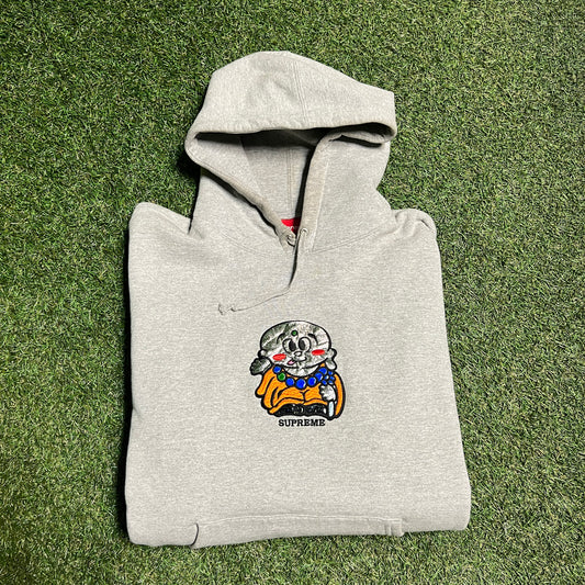 Supreme Buddha Grey Hoodie Size Medium USED x11555