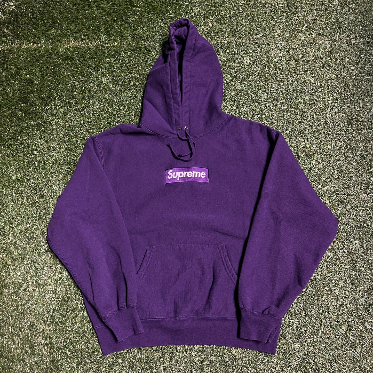 Supreme Box Logo Purple Hoodie Size Small USED x11564