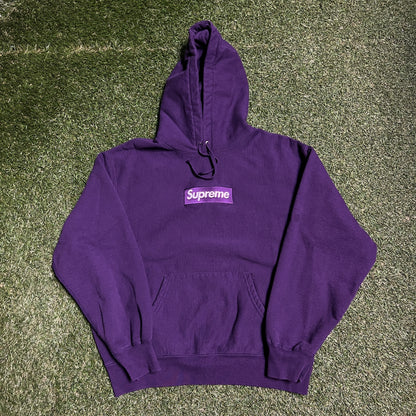 Supreme Box Logo Purple Hoodie Size Small USED x11564