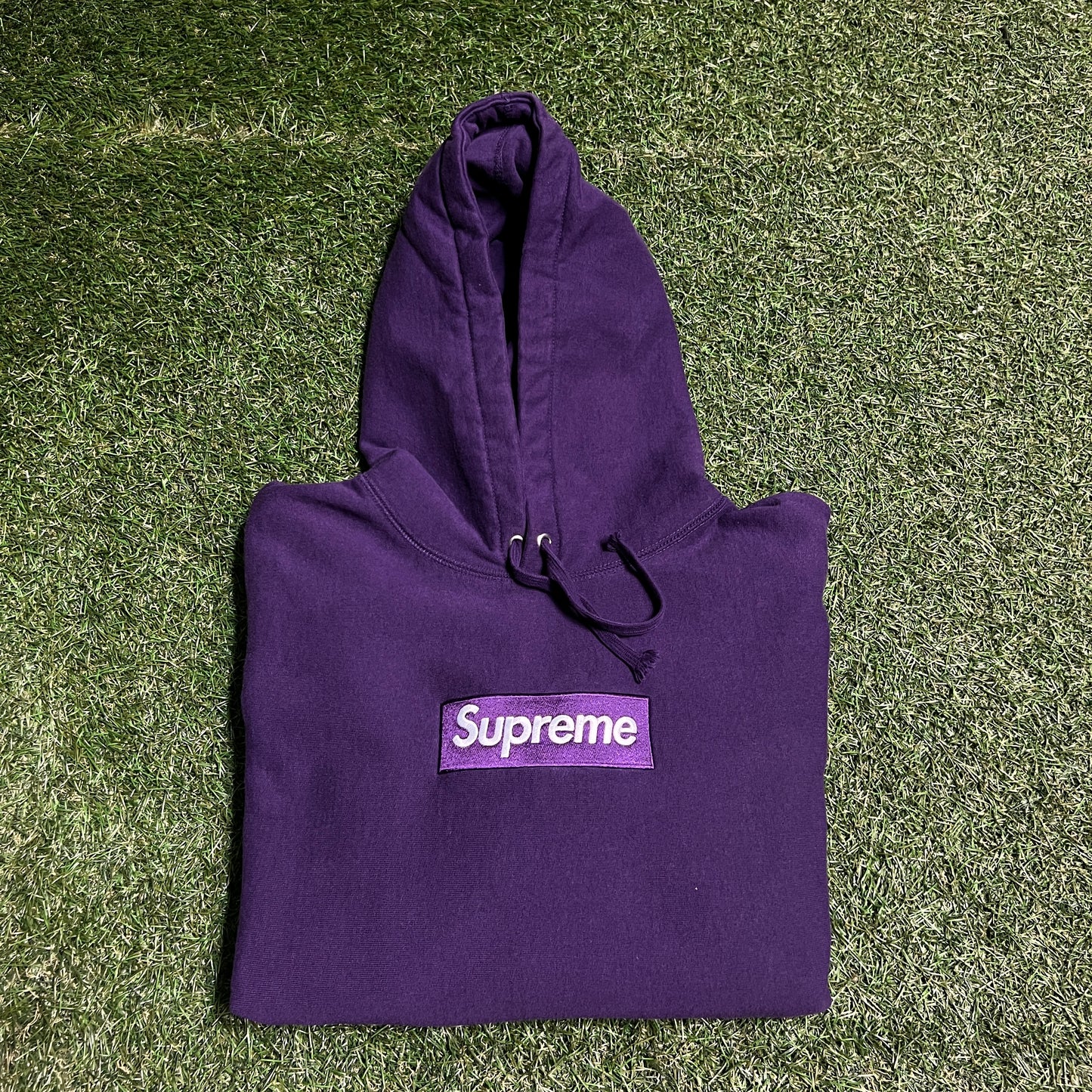 Supreme Box Logo Purple Hoodie Size Small USED x11564