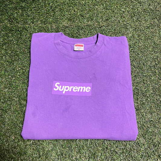 Supreme Box Logo Purple Longsleeve Size Medium USED x11568