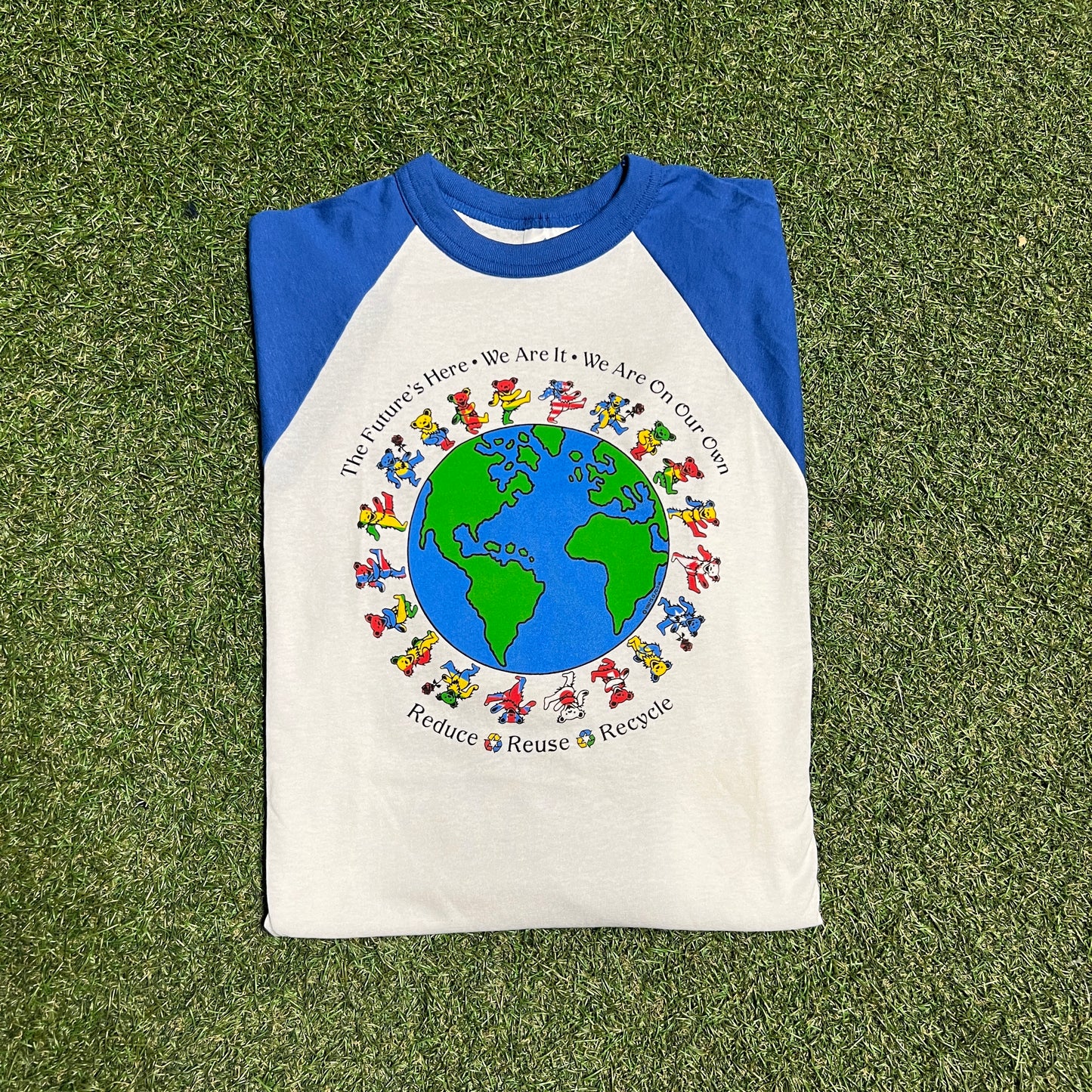1992 Grateful Dead Recycle World White/Blue Longsleeve Size Medium NEW v15879