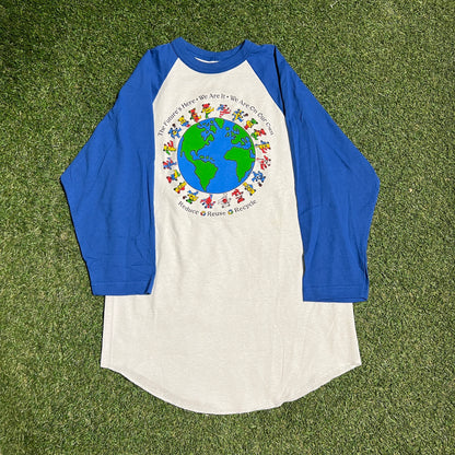 1992 Grateful Dead Recycle World White/Blue Longsleeve Size Medium NEW v15876