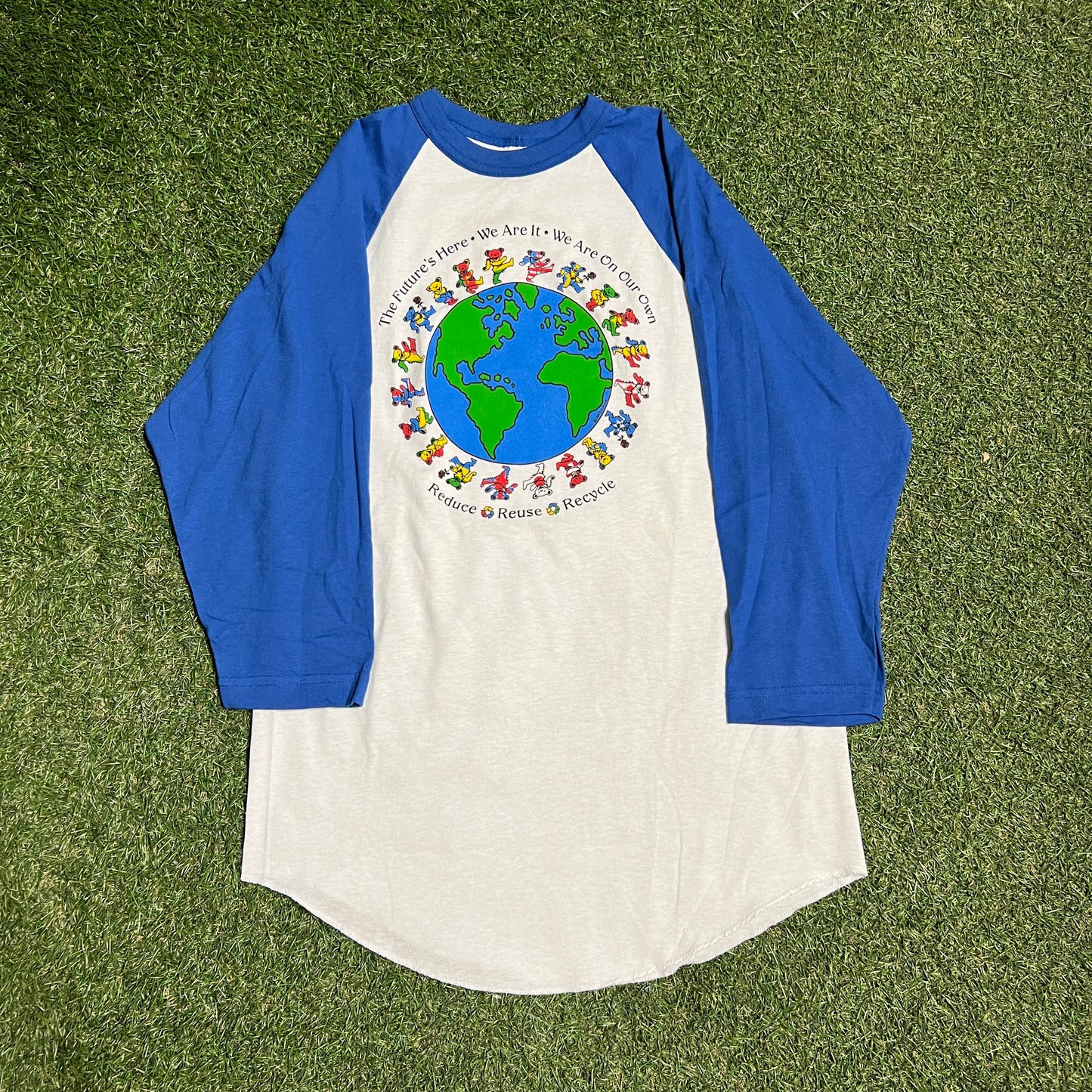 1992 Grateful Dead Recycle World White/Blue Longsleeve Size Medium NEW v15879