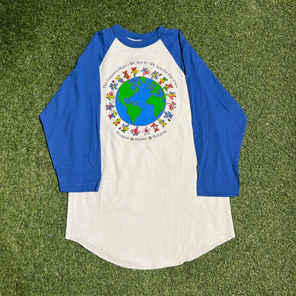 1992 Grateful Dead Recycle World White/Blue Longsleeve Size Medium NEW v15879