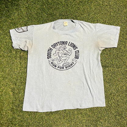 1983 South Daytona Run For Sight Blue Tee Size Large USED v15888