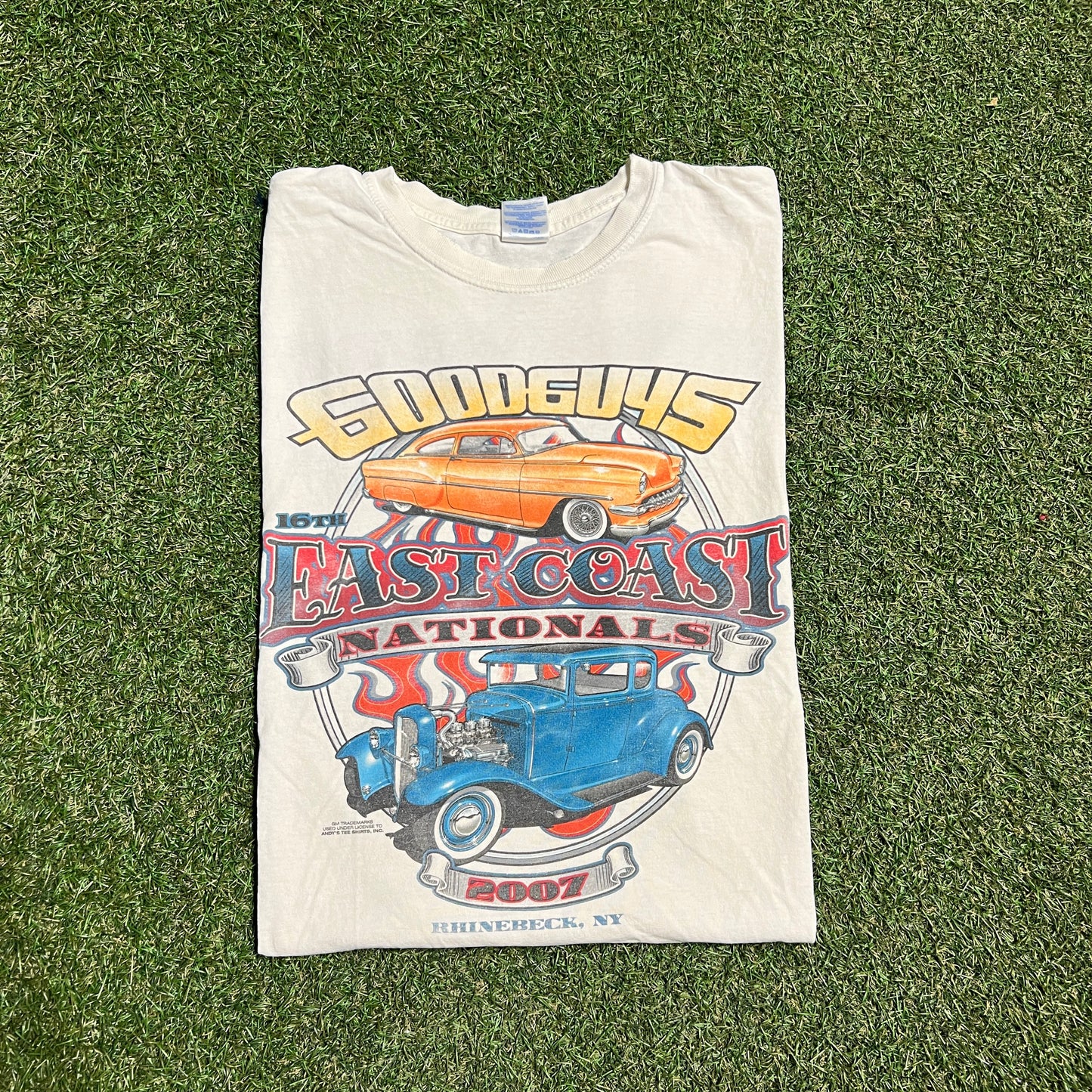 2007 Goodguys Fast Coast White Tee Size Large USED v15902
