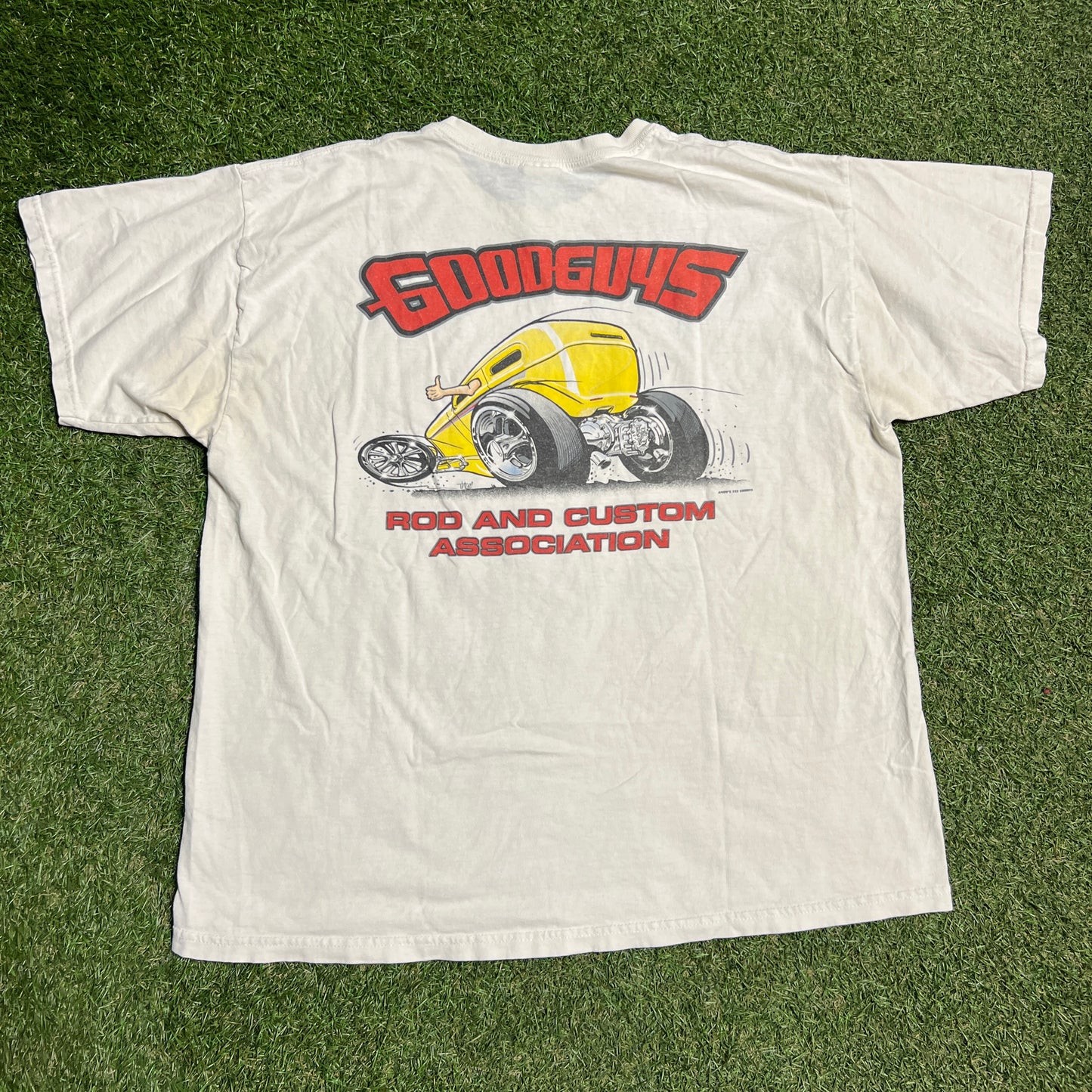2007 Goodguys Fast Coast White Tee Size Large USED v15902