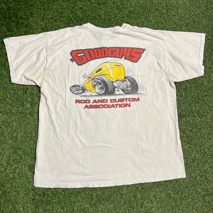 2007 Goodguys Fast Coast White Tee Size Large USED v15902