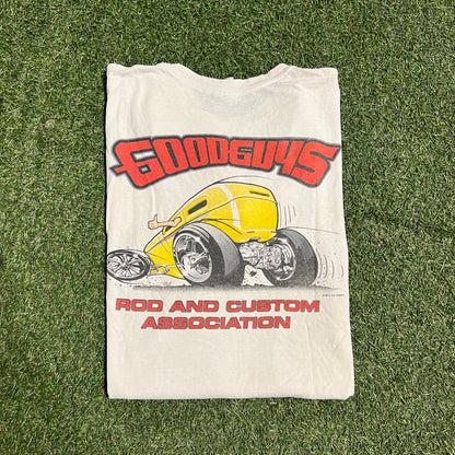2007 Goodguys Fast Coast White Tee Size Large USED v15902