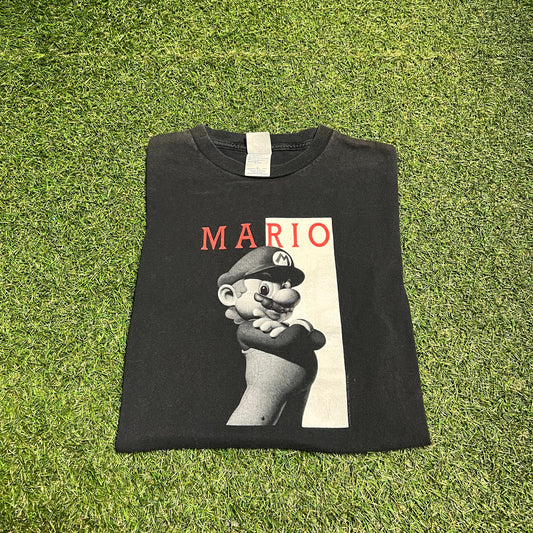 Mario Scarface Black Tee Size Medium USED v13881