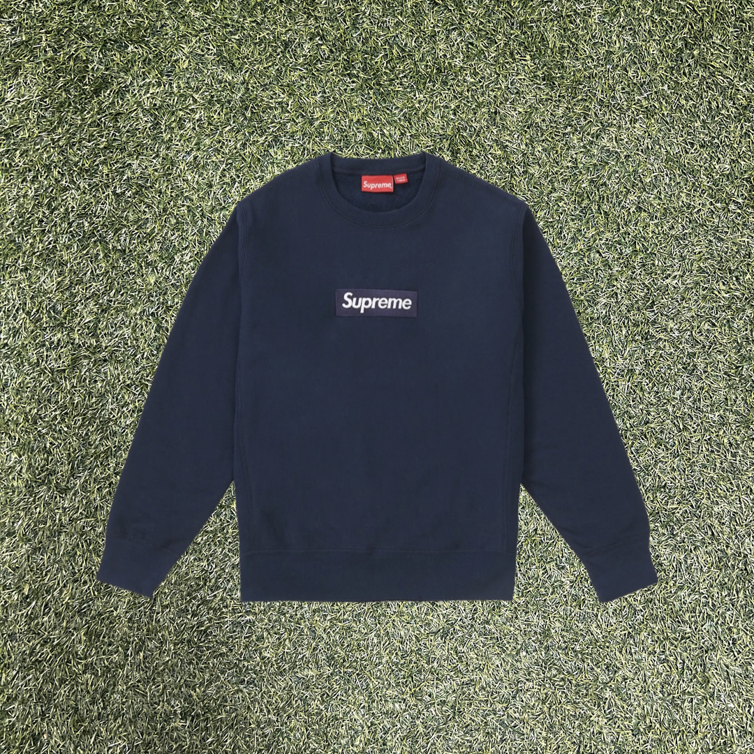 Supreme Box Logo Crewneck Navy Size Medium New x4700