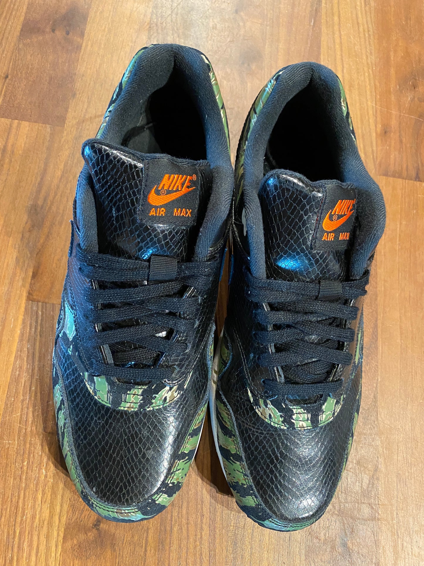 Nike Air Max 1 Atmos Tiger Camo Snakeskin 2012 Size 10 USED REPLACEMENT BOX