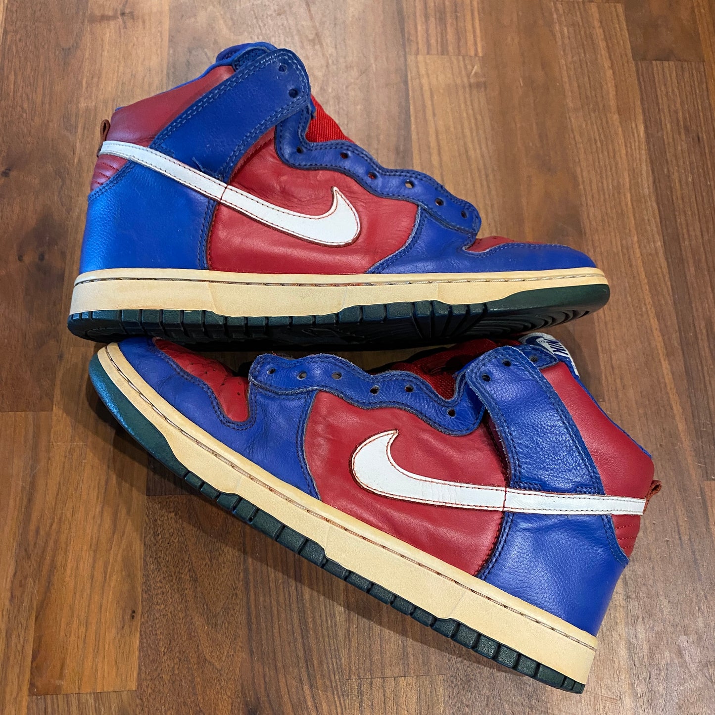 Nike Dunk High Blue/Red White Swoosh 2003 Size 9.5 USED NO BOX s3532