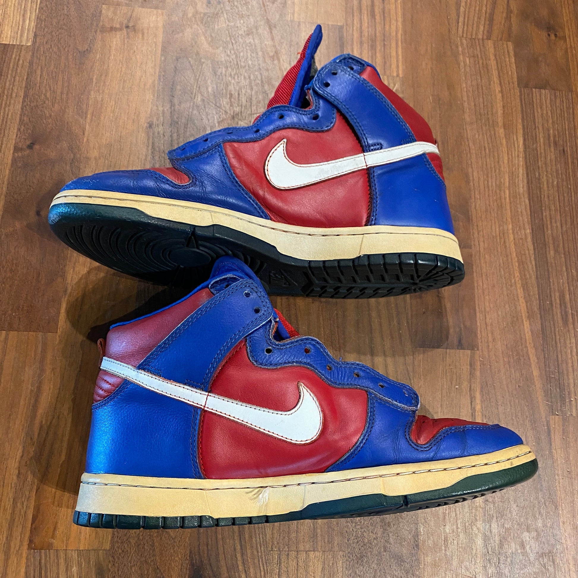 Nike Dunk High Blue/Red White Swoosh 2003 Size 9.5 USED NO BOX s3532