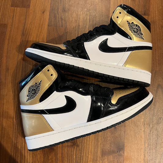 Jordan 1 Patent Gold toe Size 9.5 USED s10602