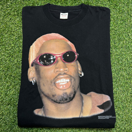 1996 Dennis Rodman Todays Trendz Tee Black Size Large VNDS v12076