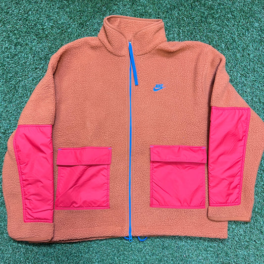 Nike Brown / Red Zip Up Fleece Size XL NEW v12257