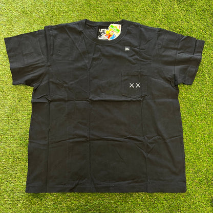 Kaws Sesame ST Uniqlo XX Pocket Tee Size XXL Black NEW x9191