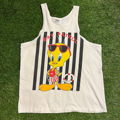 Lifeguard Tweety Bird Bay Patrol Tank Top Size XL USED v6665