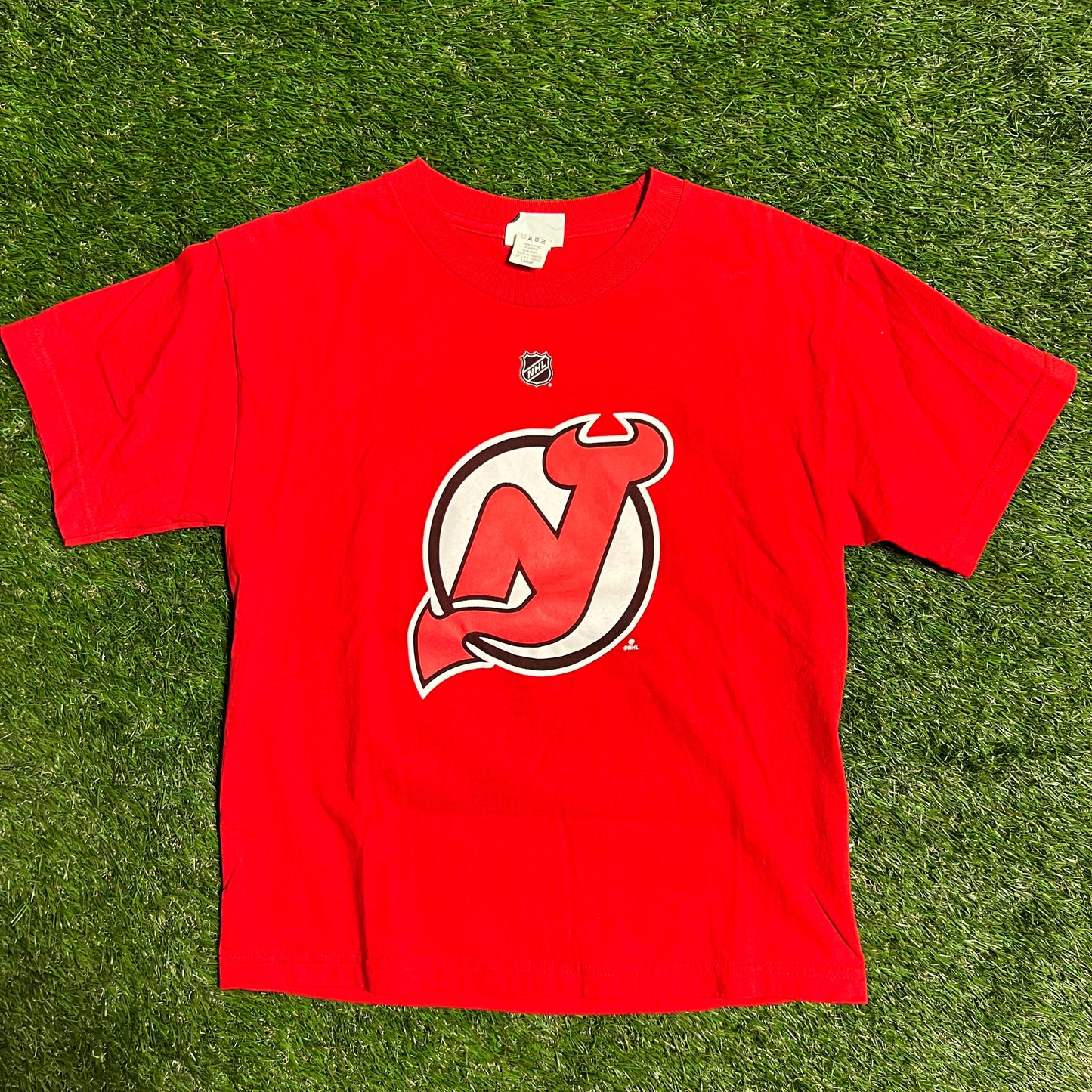 NJ devils brodeur reebok tee red Kids size Large USED v12780