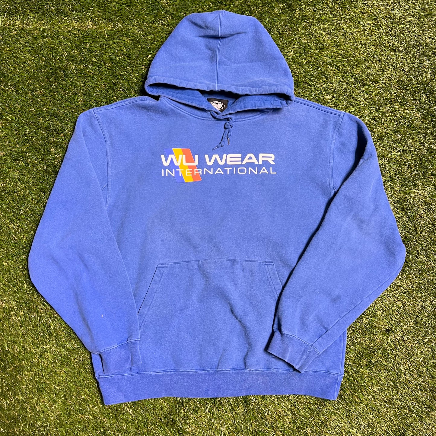 Wu Wear International Blue Hoodie Size Large USED v12810