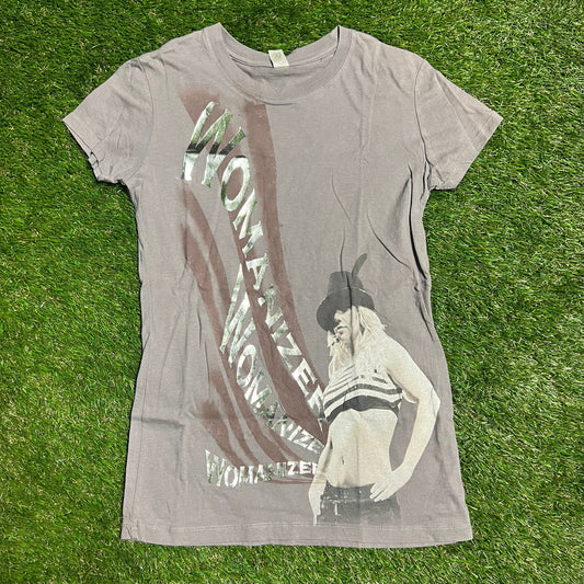 Britney Spears 2009 Womanizer Grey Tee Size Large USED v2756