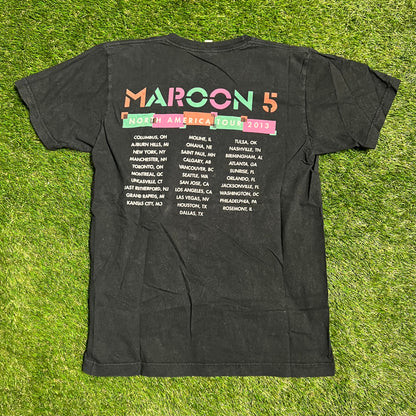 Maroon 5 2013 Tour Black Tee Size Medium USED v2440