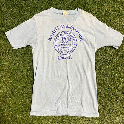 1981 Austell Presbyterian Church Blue Tee Size Medium USED v12815