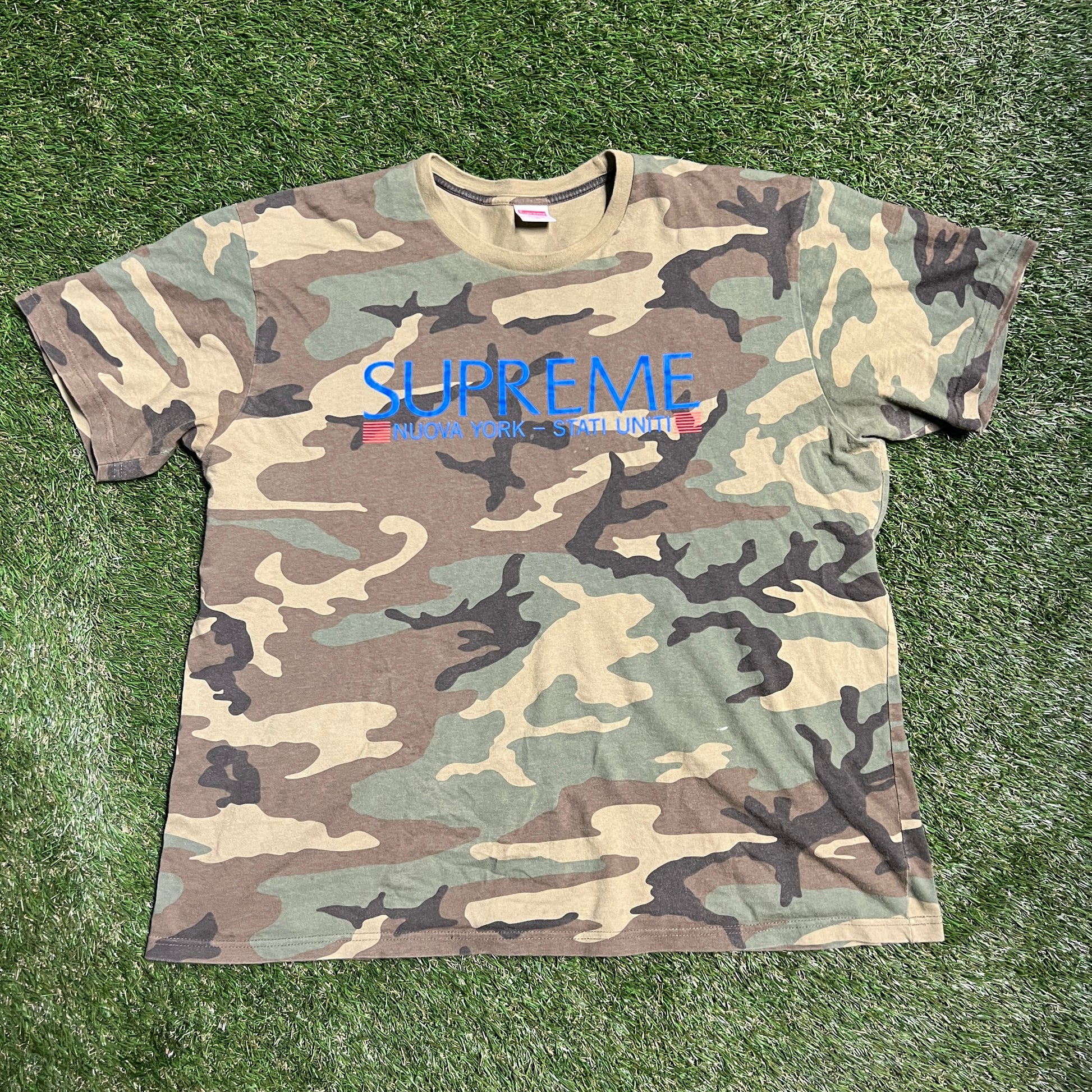 Supreme Nuova York-Stati Uniti Tee Camo Size XL USED x9556