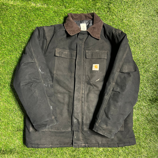 Carhartt UFCW zip up jacket black Size 50 USED v12890
