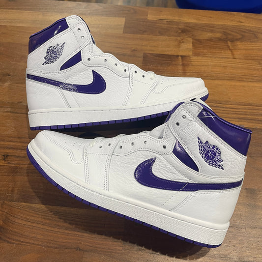 Jordan 1 High Court Purple White Size 10 NEW s3924