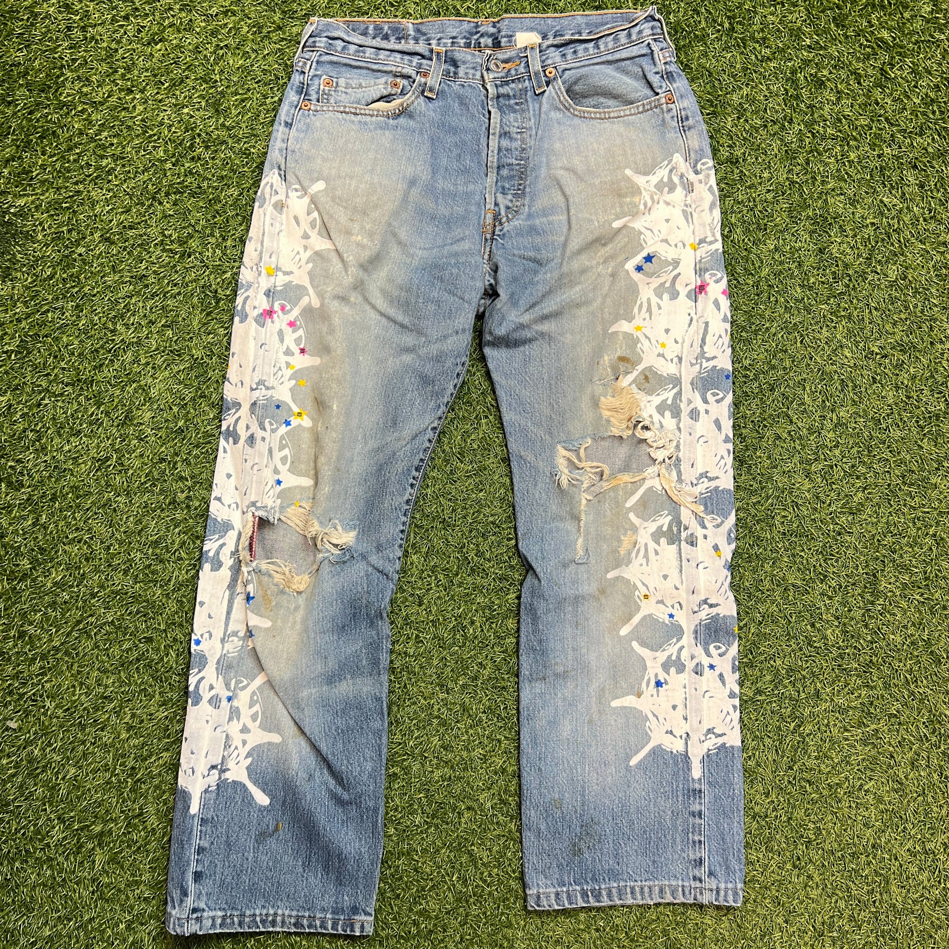 Sp5der web denim jeans Size 32 NEW x9780