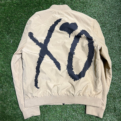 The Weeknd H&M bomber jacket tan Size Medium USED x9877