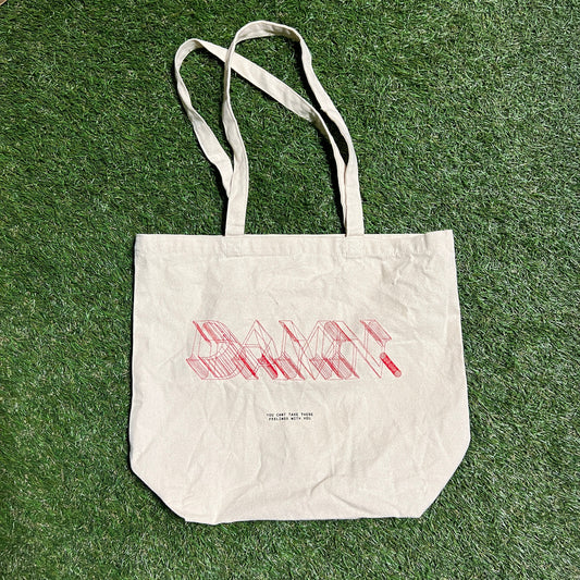 Kendrick Lamar DAMN. You Can Take These Feelings With You Cream Tote Bag Size OS USED x9882