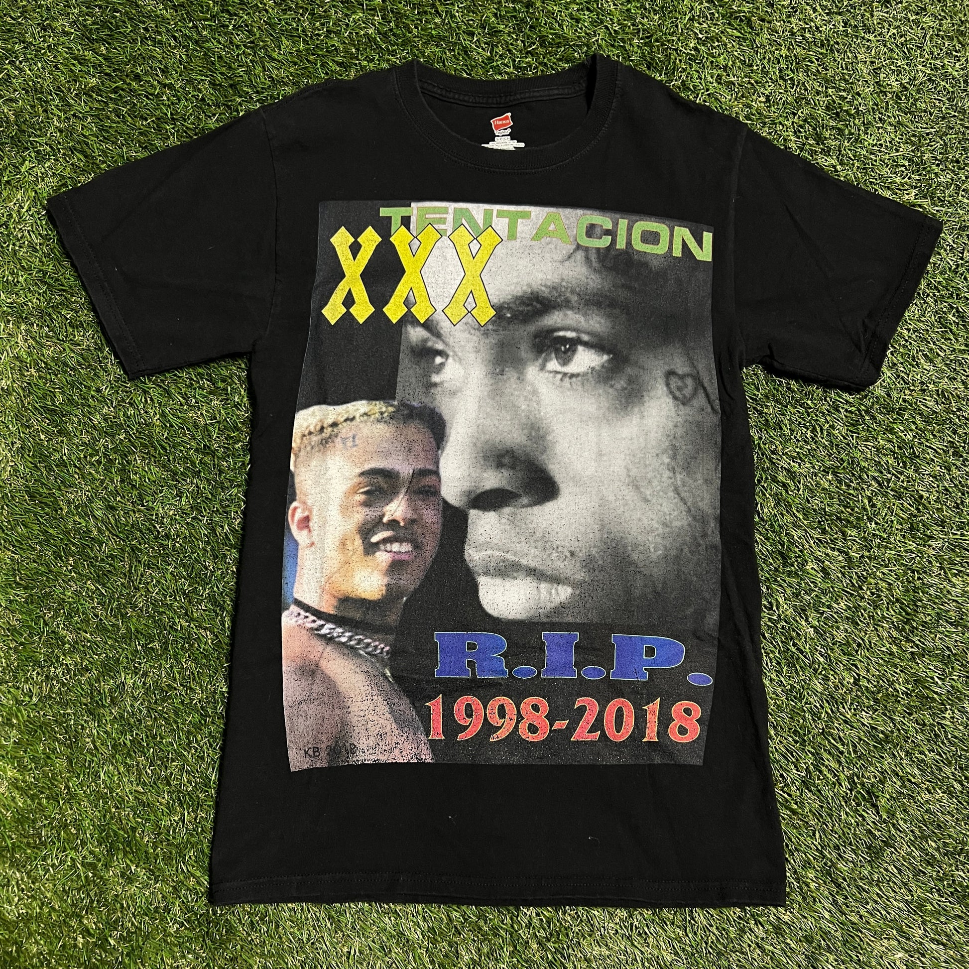 RIP XXXtentacion Stop The Violence Black Tee Size Small Hanes tag USED x9883