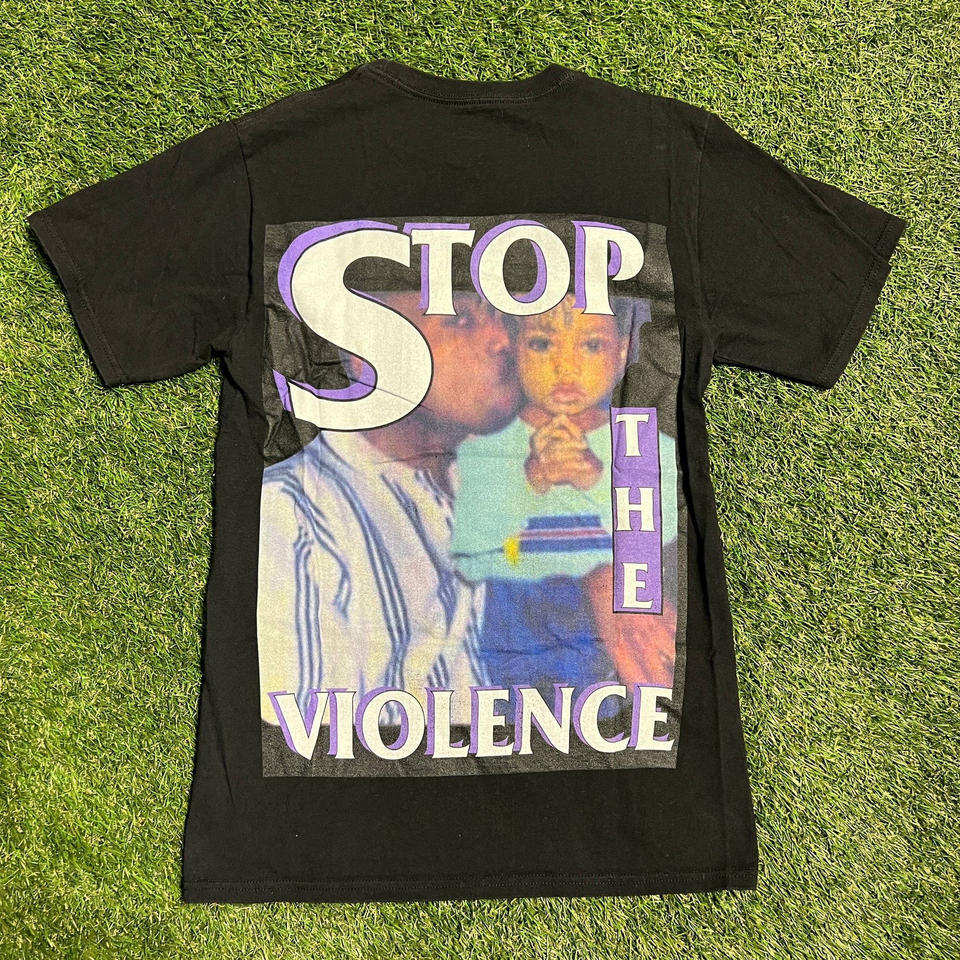 RIP XXXtentacion Stop The Violence Black Tee Size Small Hanes tag USED x9883