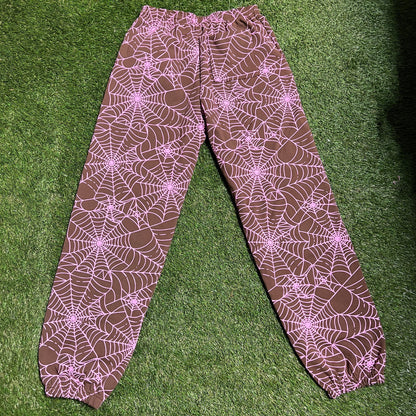 Sp5der AOP brown sweatpants Size Medium NEW x9935