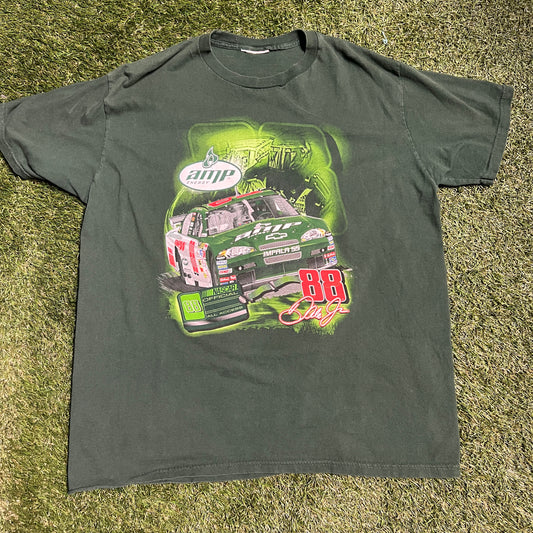 AMP Energy #88 Offical All Access Dale Jr Green Tee Size XL USED v13154