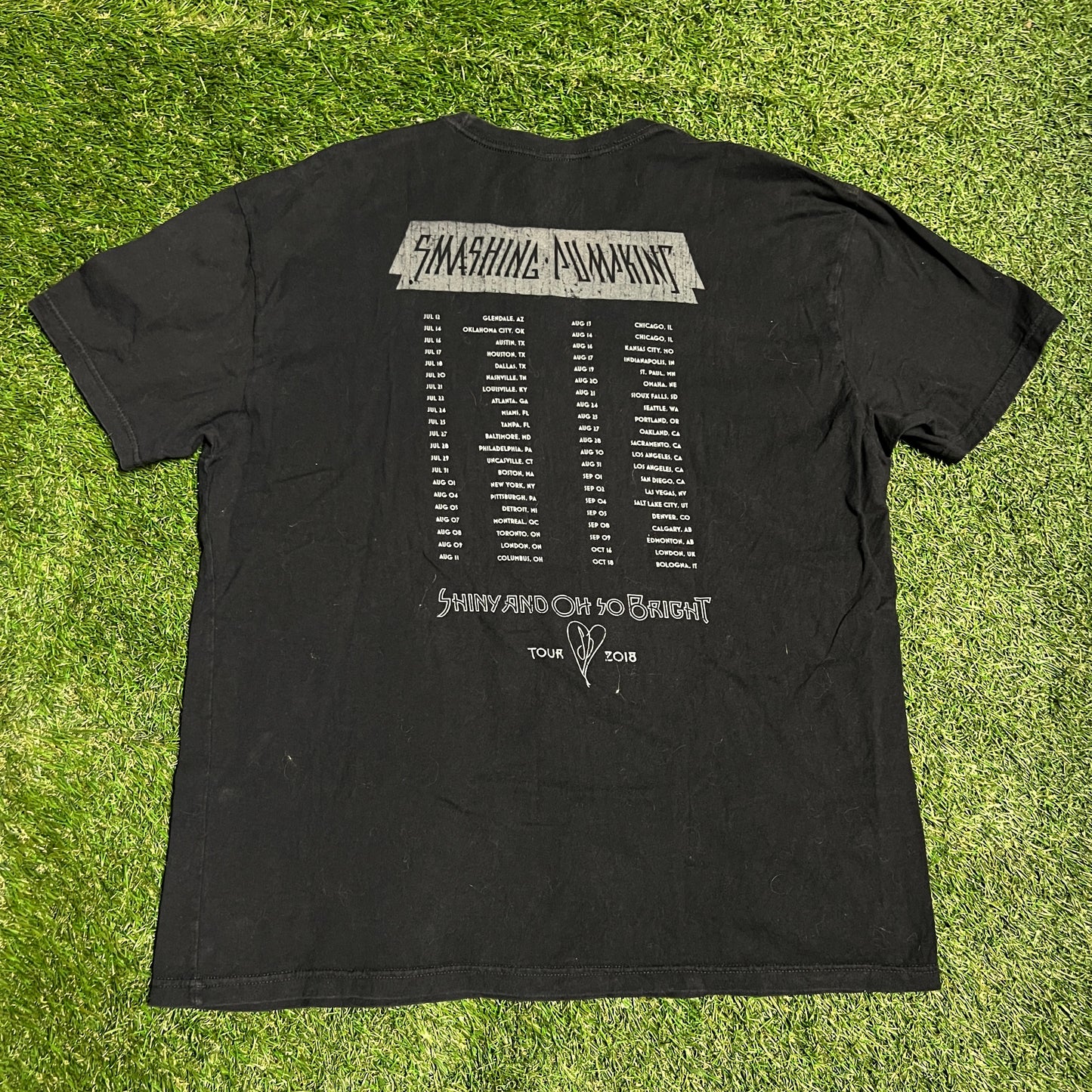 Smashing Pumpkins 2018 Tour Black Tee Size XL USED v13268