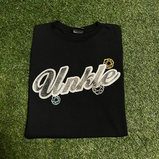 Bape x Unkle Glitter Black Tee Size Large USED x1537