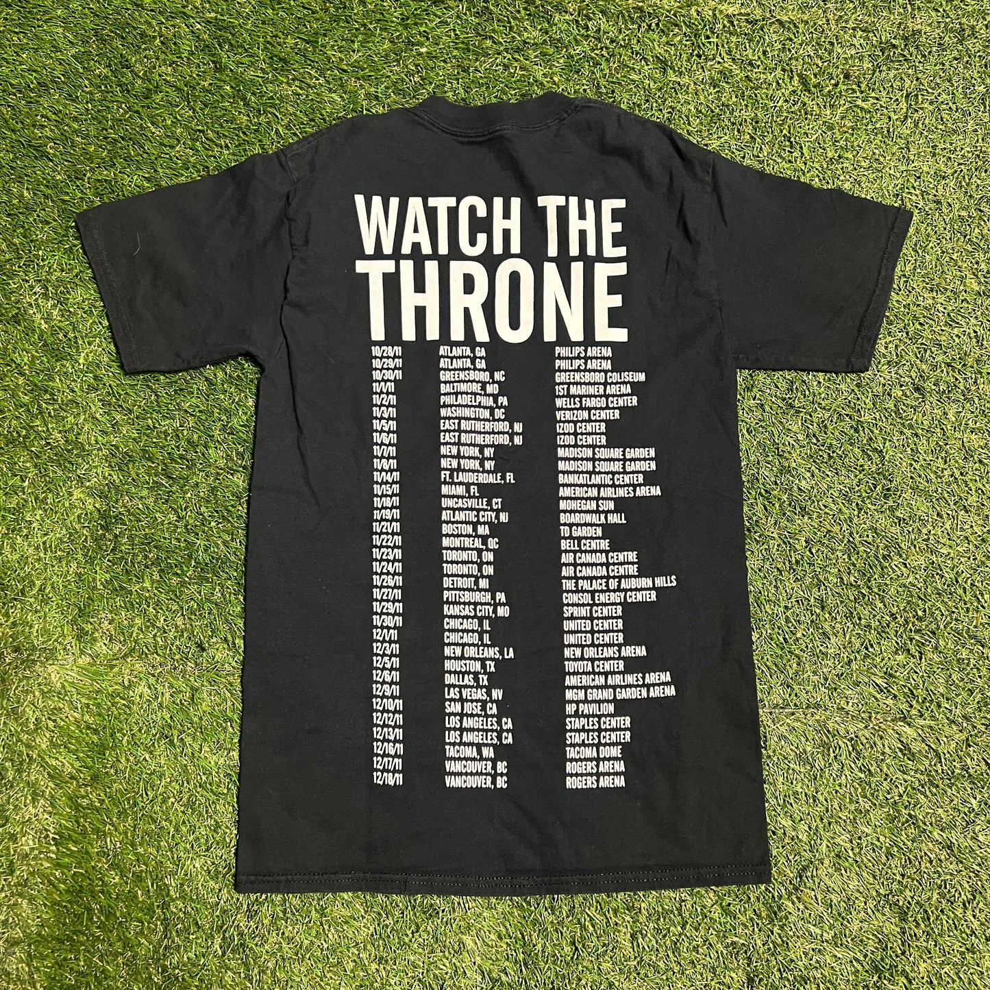 Watch The Throne Tour Kanye West Black Tee Size Small USED x10143