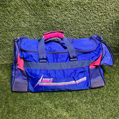 Nike 1990s Blue/Pink Duffle Bag USED v13353