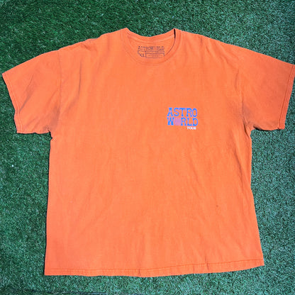 Travis Scott astro world knicks tee orange Size XL USED x10186