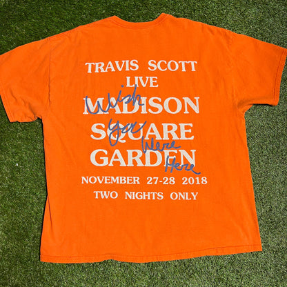 Travis Scott astro world knicks tee orange Size XL USED x10186