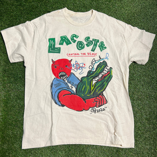 5am Custom Lacoste White Size XL USED v5889