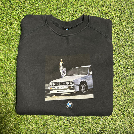 Kith BMW m3 M-RF 1982 License Plate Black Crewneck Size Medium USED x10404