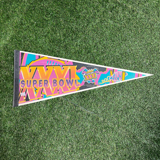 1997 Super Bowl XXXI Multi Color Pennant OS USED v13428