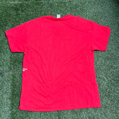 Travis Scott Houston Rockets Run as One Red Tee Size XL USED v13477