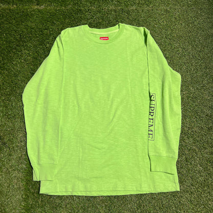 Supreme Sleeve Logo Green Longsleeve Size XL USED x10565